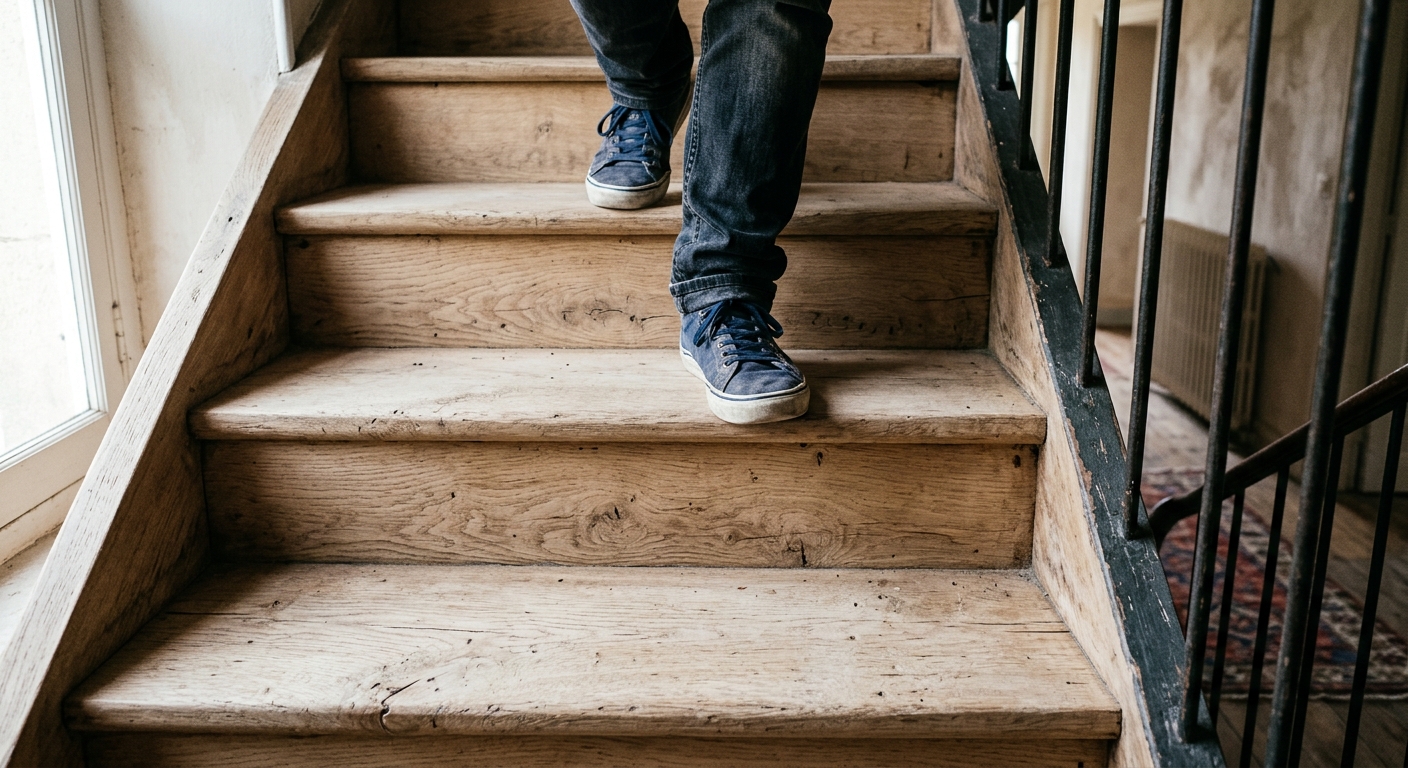 Escalier int&eacute;rieur en bois