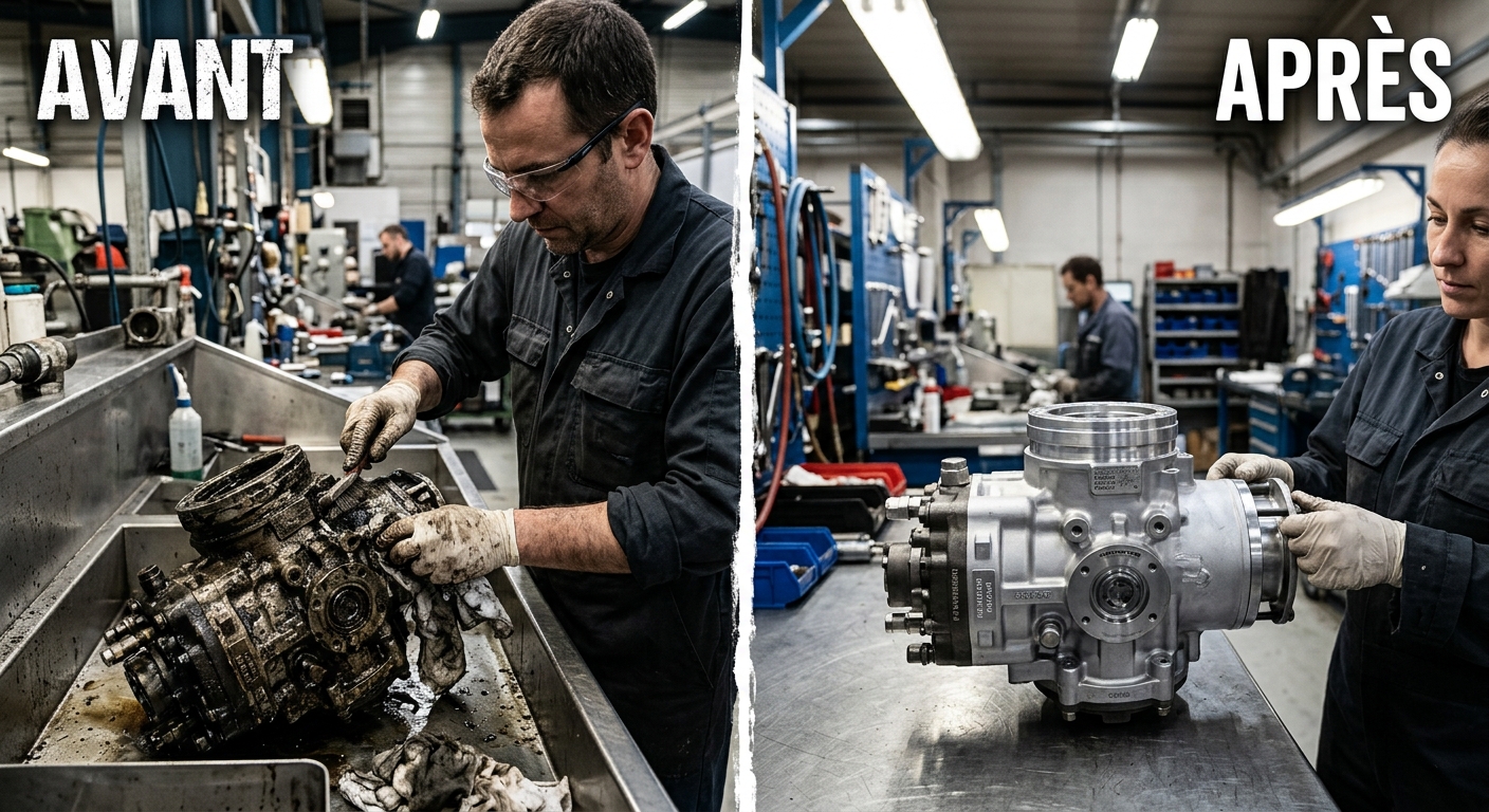Nettoyage industriel des graisses et colles