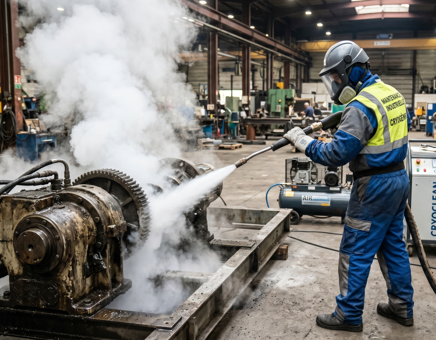 Nettoyage cryog&eacute;nique industriel machine usine