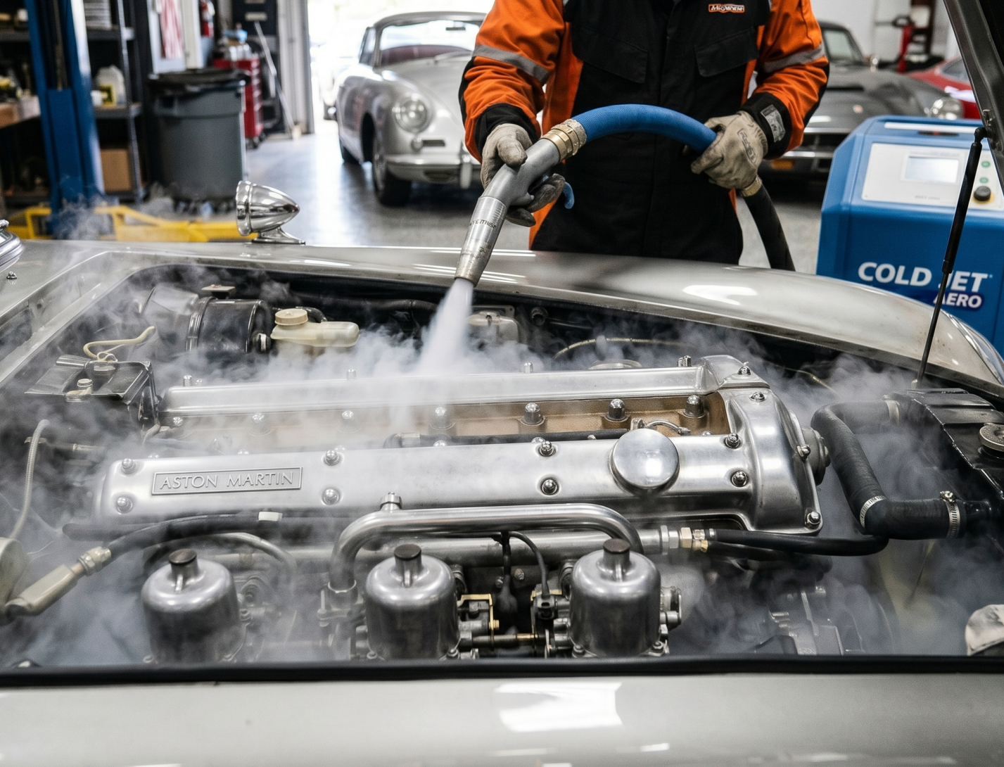 Nettoyage cryog&eacute;nique d'une voiture de sport &agrave; Nice