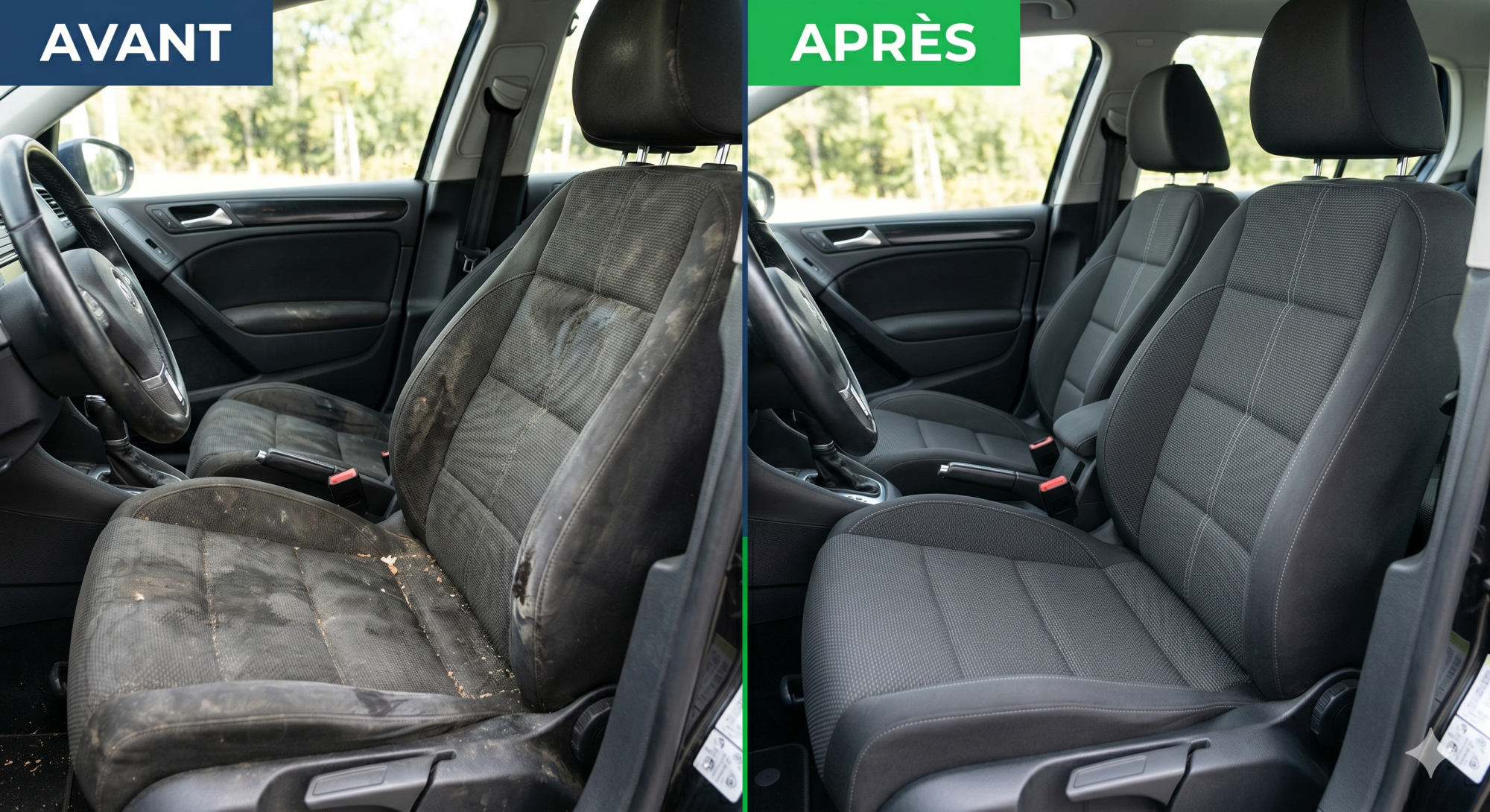 Nettoyage tissus habitacle voiture